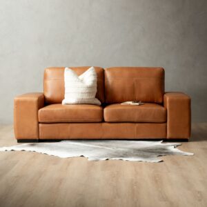 Home seattle 2 seater pondoro ginger full leather